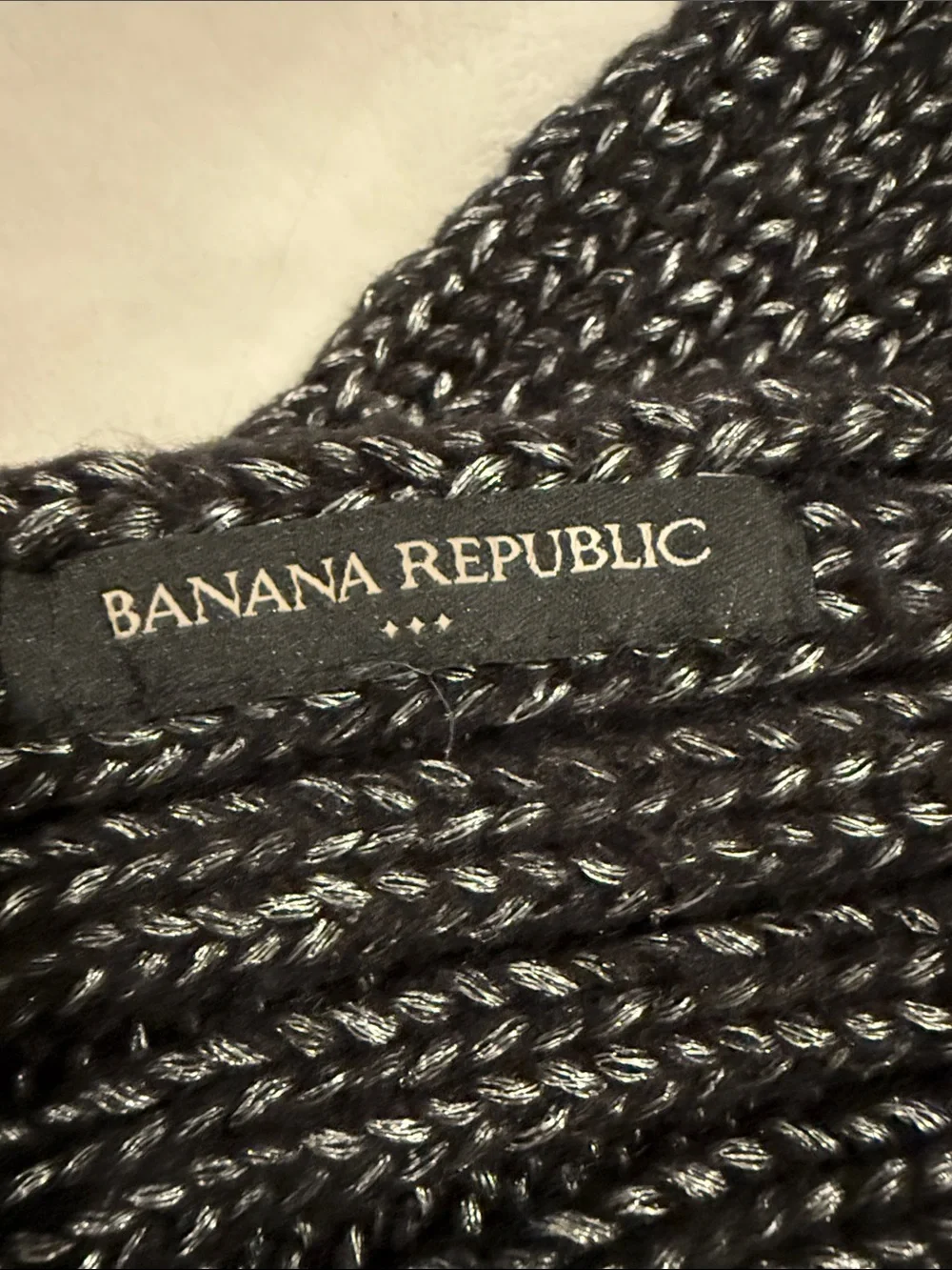 Banana Republic Black Ribbed Knit Scarf